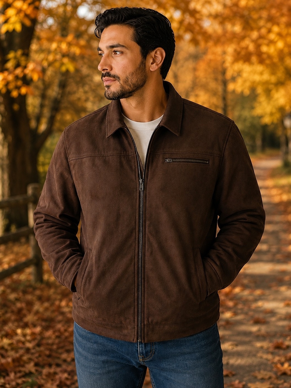 Ben Sherman Brown Suede Bomber Jacket